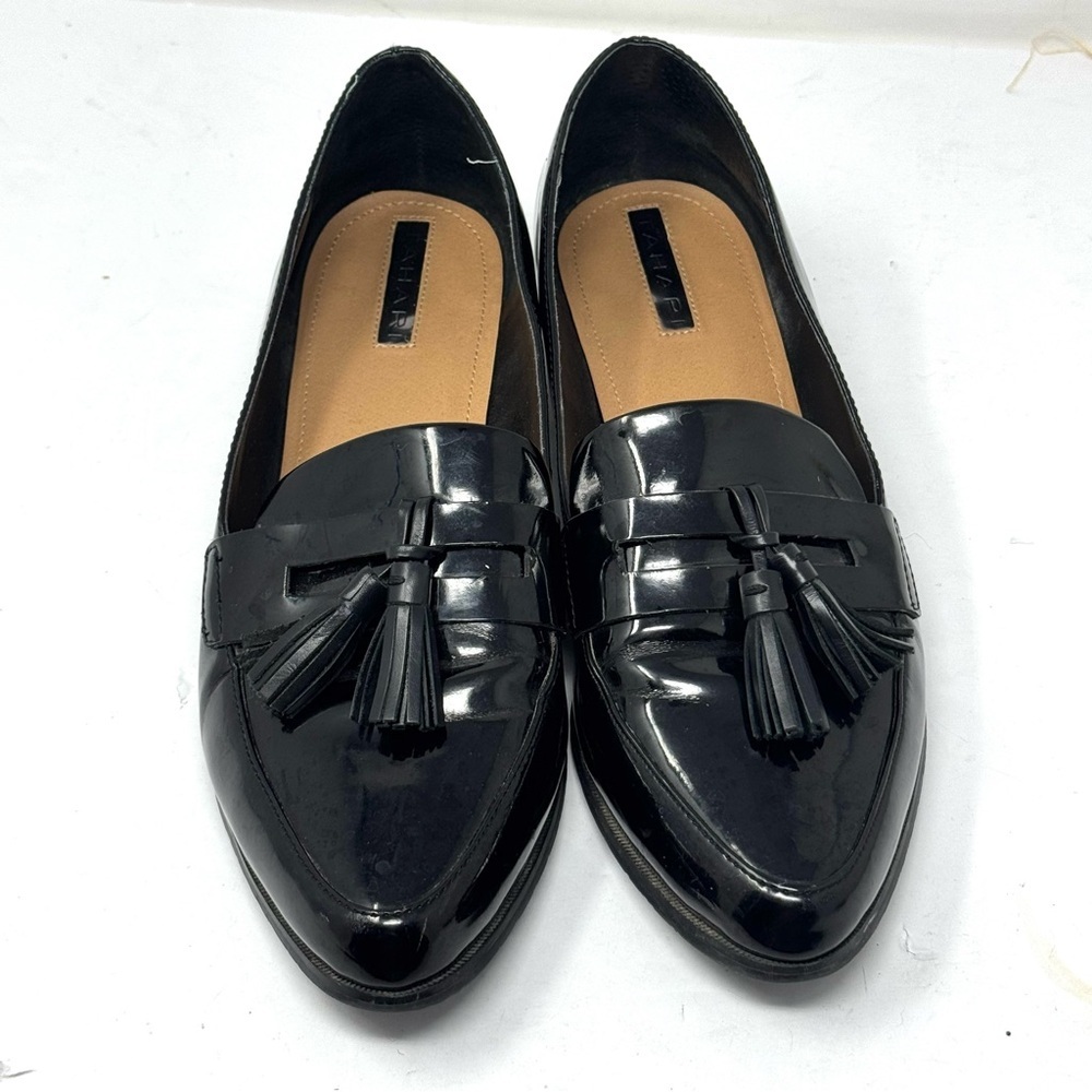 Tahari Black Patent Leather Tassel Loafers Women’s Size 10 - Picture 2 of 5